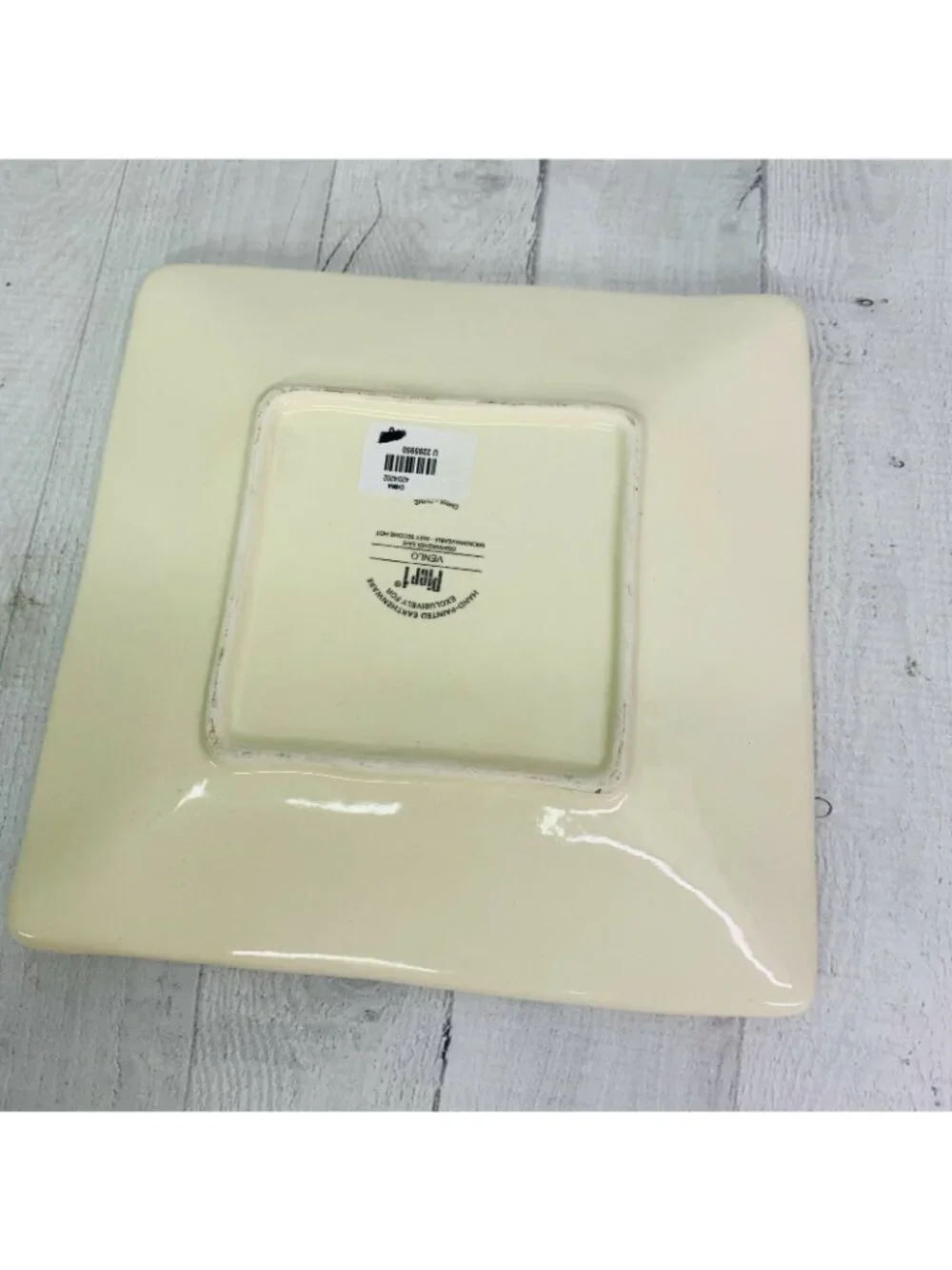 Pier 1 One VENLO Hand Paint Earthenware Abstract Design Salad Lunch Plates Set 4